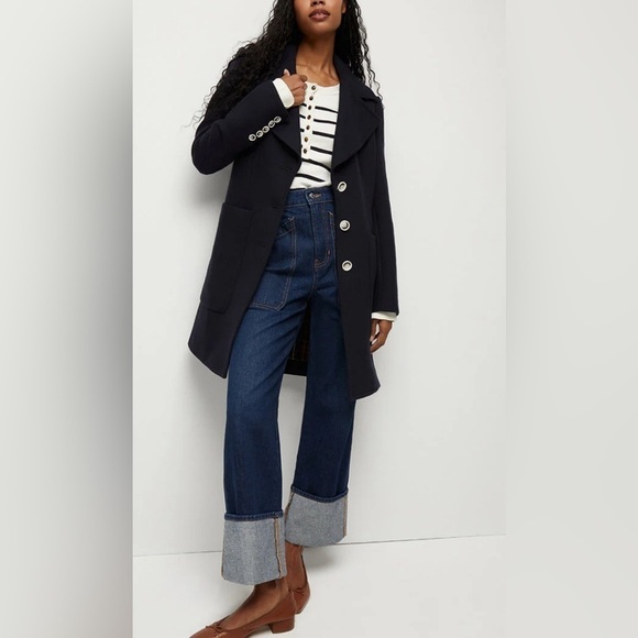 Veronica Beard Grover water repellent cotton dickey coat navy multi NWT - Picture 2 of 11